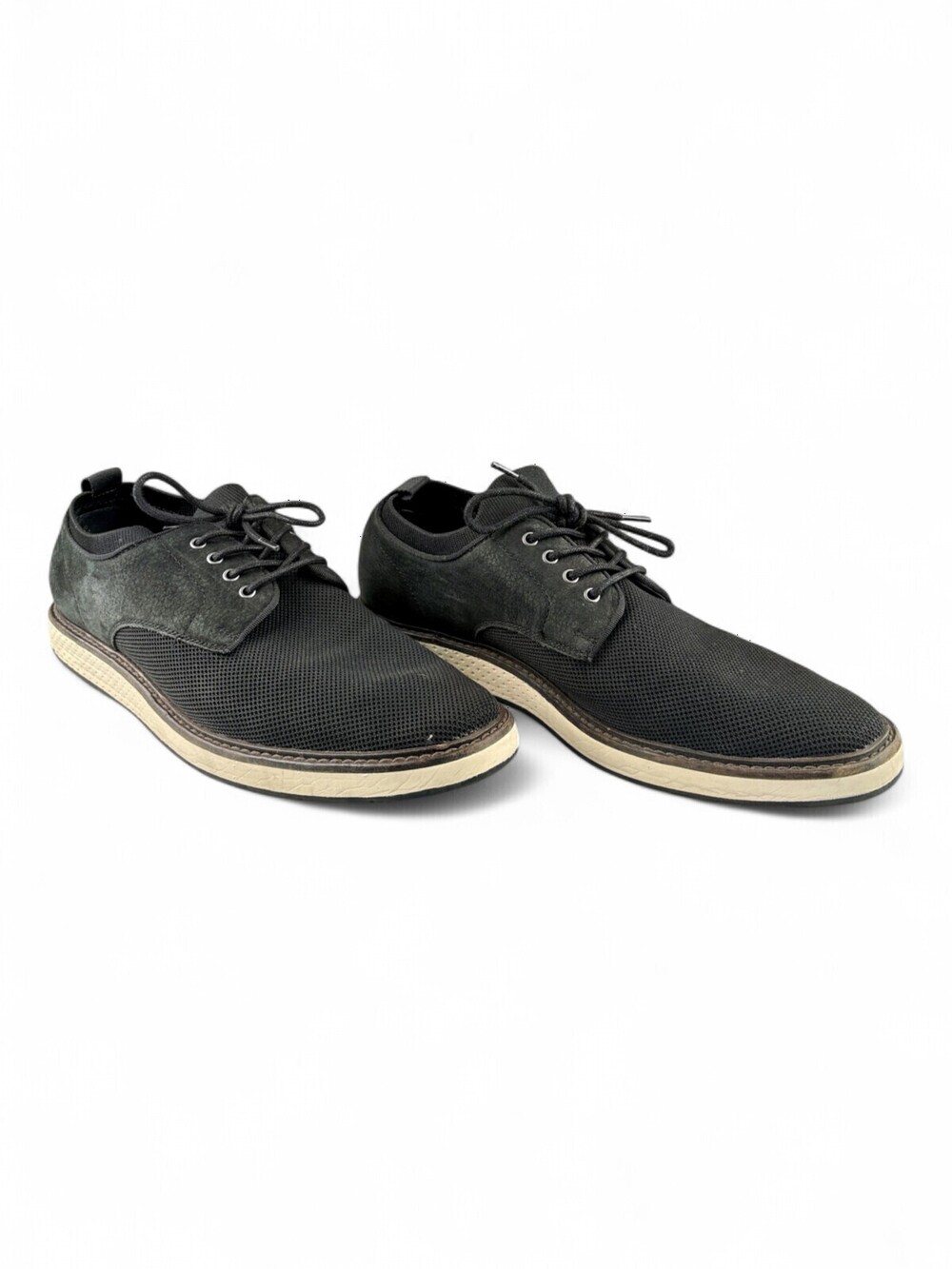 Vince Camuto Mens Eero Black Leather Mesh Lace Up Casual Shoes Size 11 VY-EERO